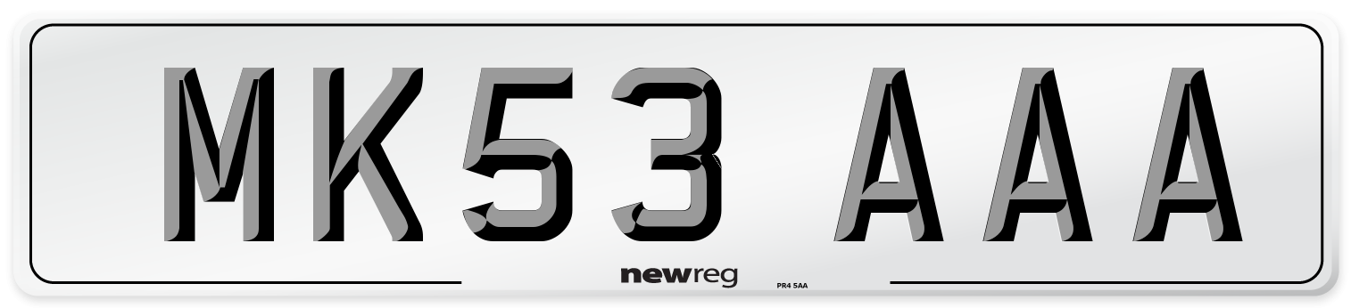 MK53 AAA Number Plate from New Reg